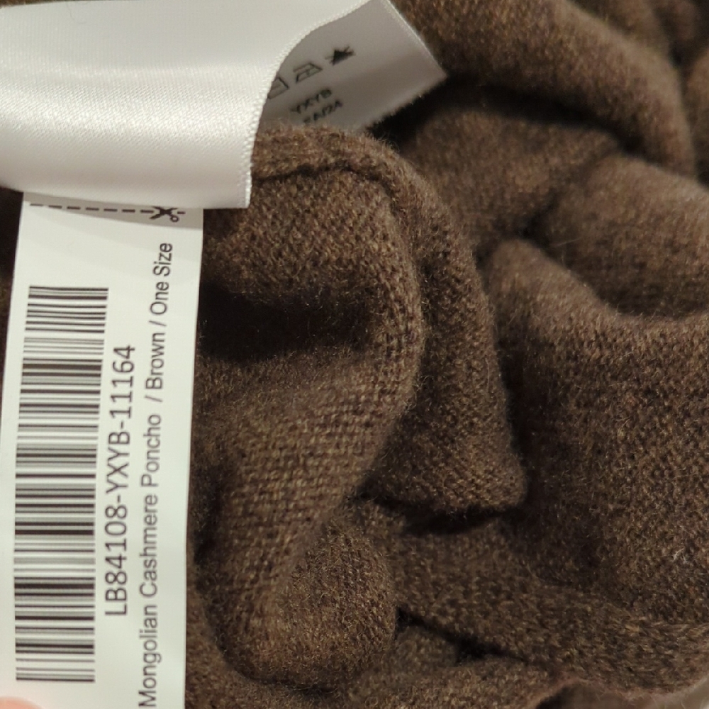 Quince Chocolate Brown Women's Mongolian Cashmere Poncho - Picture 6 of 7